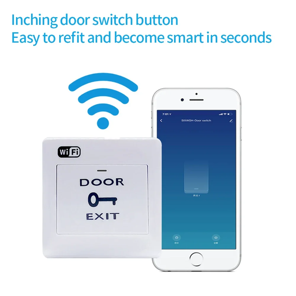 Tuya App WiFi Door Exit Button Voice Remote Door-Opening Wireless Release Push Switch For Access Control System