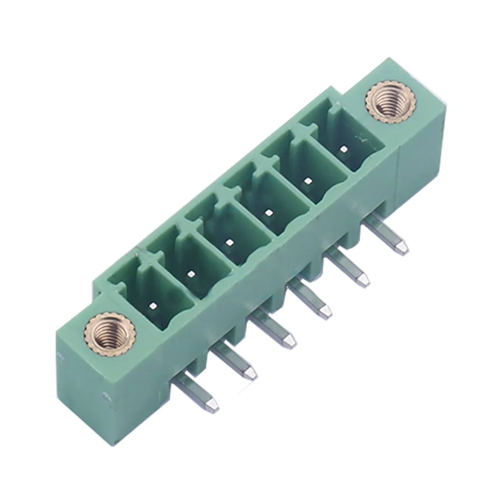 

2 Pcs 1 Pins per Row: 6 Angled pin Plug-in terminals P=3.81mm Board end/Socket-Closed 3.81mm 15ETYRM-3.81-06P-14-00AH