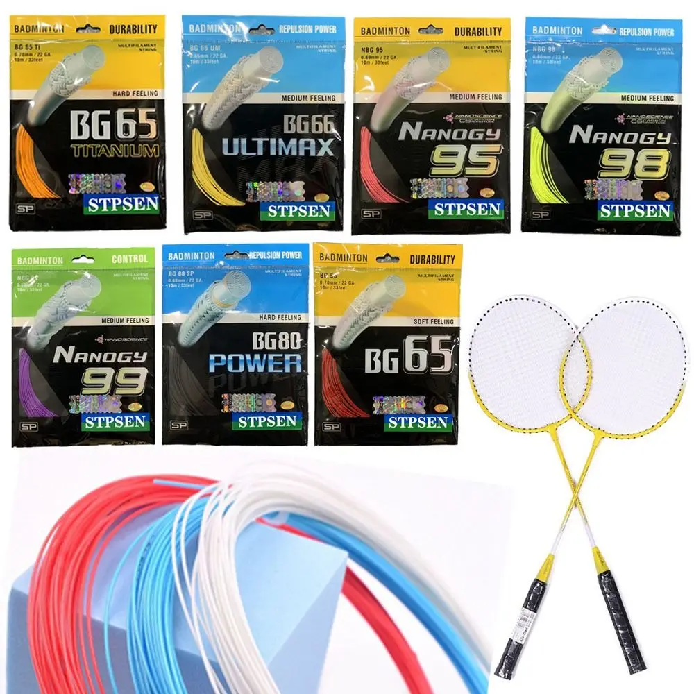 Badminton String Random Color Dia.0.7mm Length 10M Badminton Racquet Wire BG65 BG65Ti Racquet Stringing