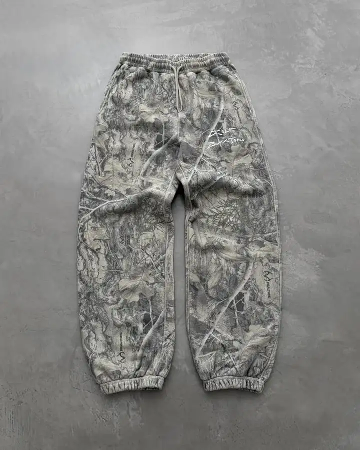 Vintage Camo Hoodie Sweatpants Two Piece Set Y2K Sportswear Mens Camouflage Lettering Graphic Oversized Sweatshirt Casual Pants 2