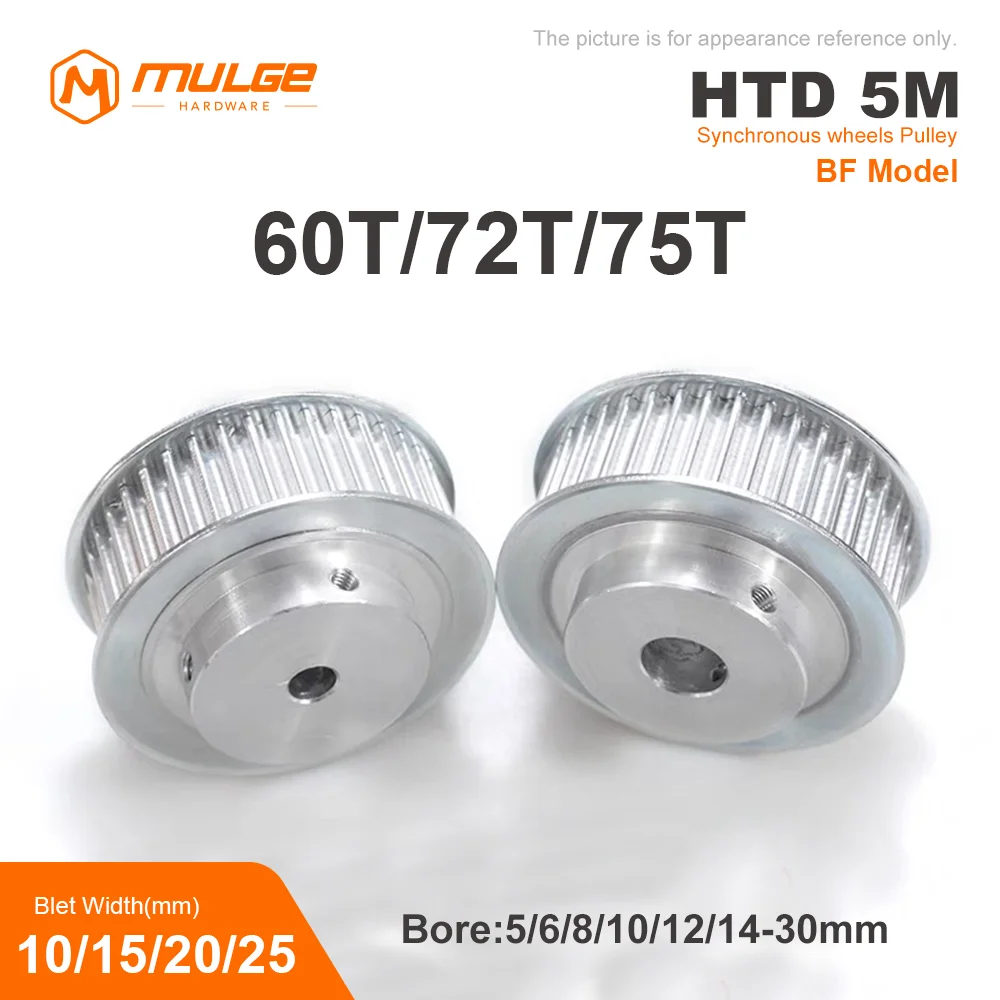 

HTD5M Timing Pulley 60T/72T75Teeth BF Type Bore 5/6/8/10/12/14/15/16/17-30mm Belt Width10/15/20/26mm 3D printed parts 5GT