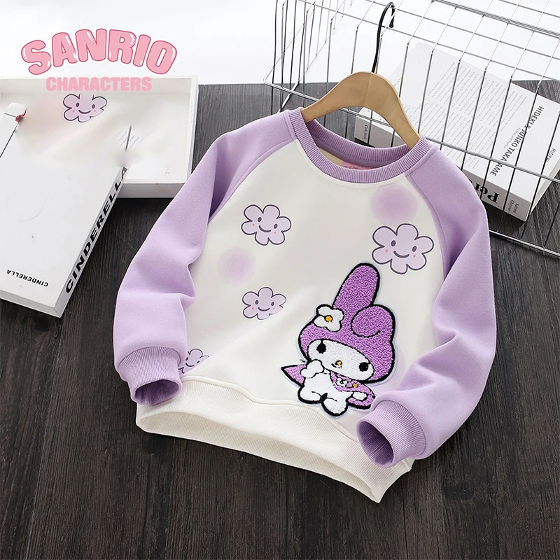 

2023 Sanrio My Melody Girly Heart Kawaii Anime Hoodie Clothes Girls Cute Cartoon Winter Fleece Shirt Jacket Gifts for Kids