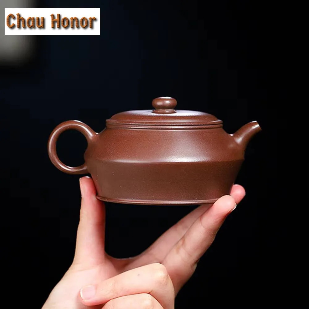 180ml Handmade Purple Clay Tea Pot Chinese Yixing Manshu Teapot Boutique Raw Ore Purple Mud Kettle with Filter Zisha Teaware
