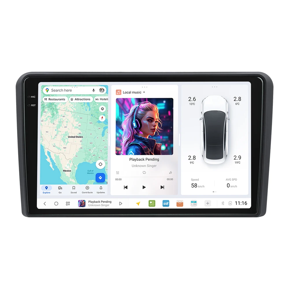 DUDUAUTO Auto Radio Für Audi A3 8P 2003-2011 S3 RS3 Sportback Multimedia Player GPS Navigation WIFI Carplay android Auto Stereo – Detail 5