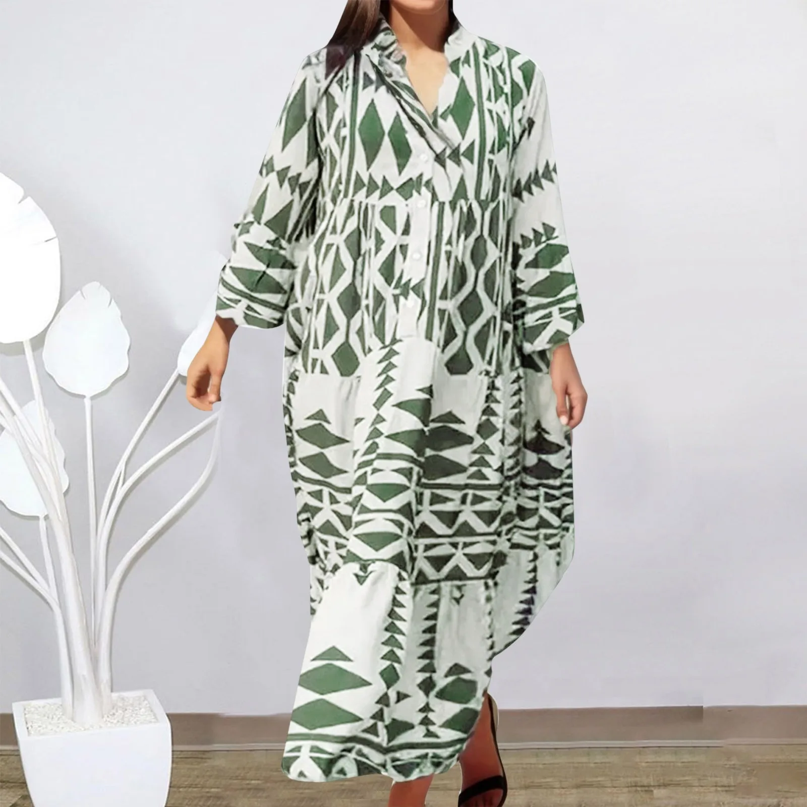 

Womens Elegant Printed Shirt Skirt Boho Dress for And Flare Dress