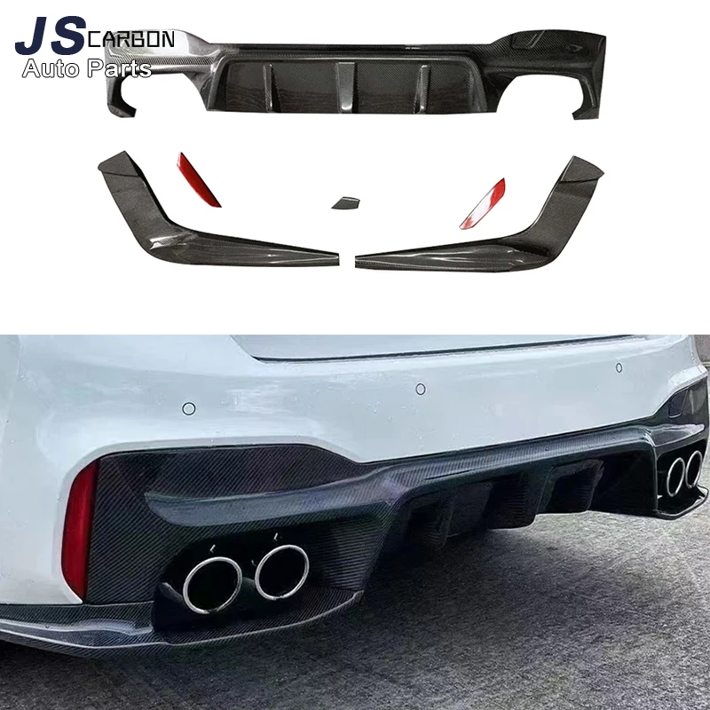 

Для BMW 5 серии M5 F90 G30 G38 3D стиль углеродное волокно задняя губа диффузор задний бампер спойлер маленький корпус комплект