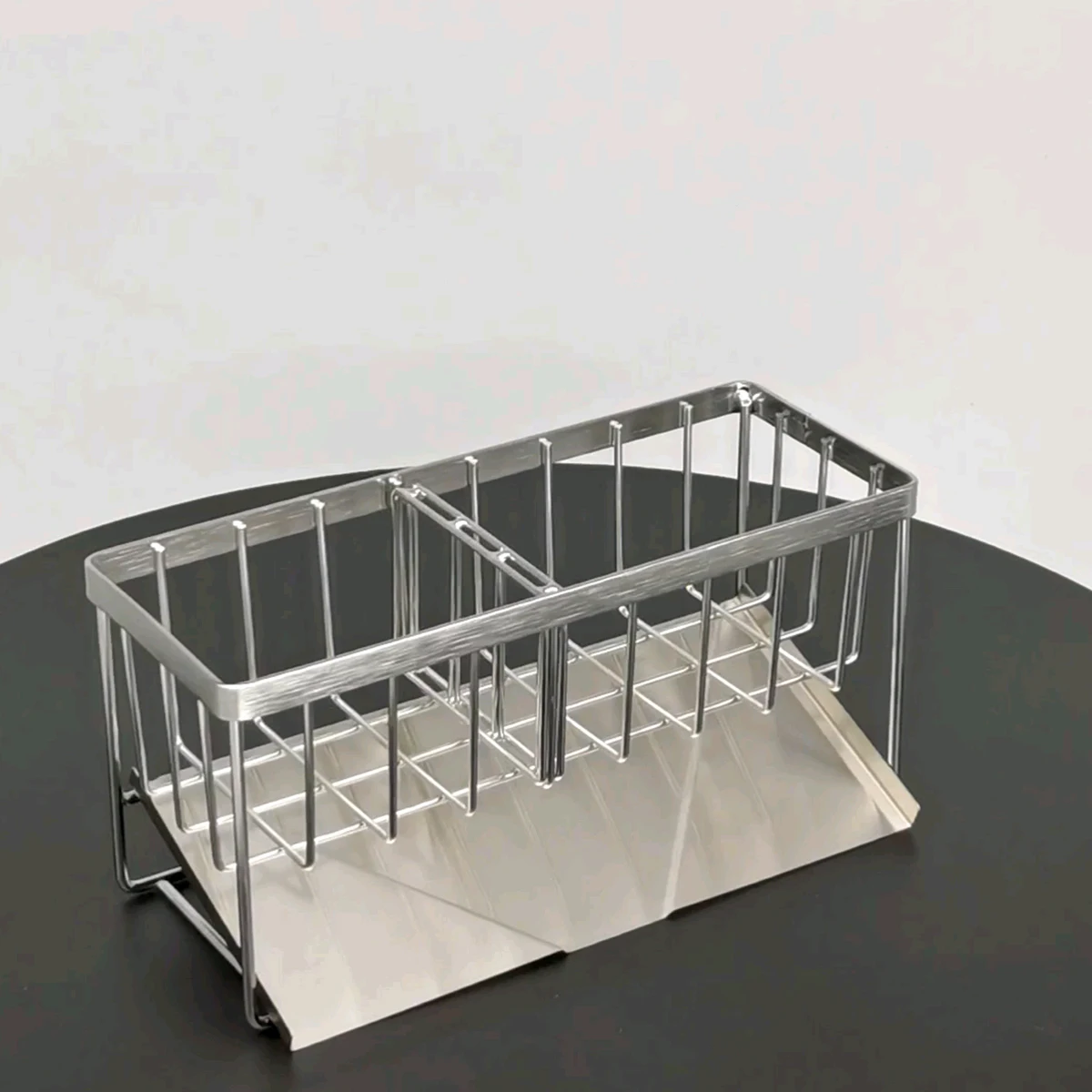 Sink sponge Holder 304 stainless steel,Soap Dispenser Brush Drainer Rack Organizers with Removable Drain Tray for Kitchen 3