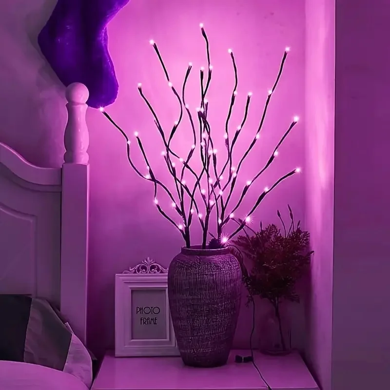 thumbnail image 1 of 1/2/4PCS 20 LEDs Branches Battery Powered Decorative Lights Tall Vase Filler Willow Twig Lighted Flexible Branch for Home Decor, 1 of 5