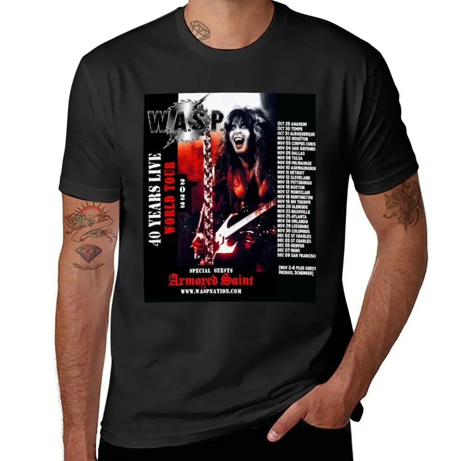 

wasp tour aus 2022 2023 T-Shirt tops vintage clothes men t shirts