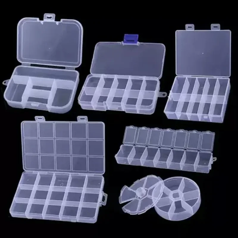 

8 Style Transparent Plastic box Screw Compartment Box Jewelry Earring Display Case Clear Terminal Organizer Tool Storage boxes