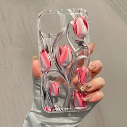 Metal Tulip Pattern Airbag Phone Case - Elegant Protective Cover - Redmi Note 12Pro 5G (5)