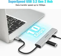 RSHTECH USB C Hub USB 3.1/3.2 Gen2 Hub 10Gbps 4-Port USB C Splitter Portable Aluminum USB Type C to USB C Adapter for MacBook 2