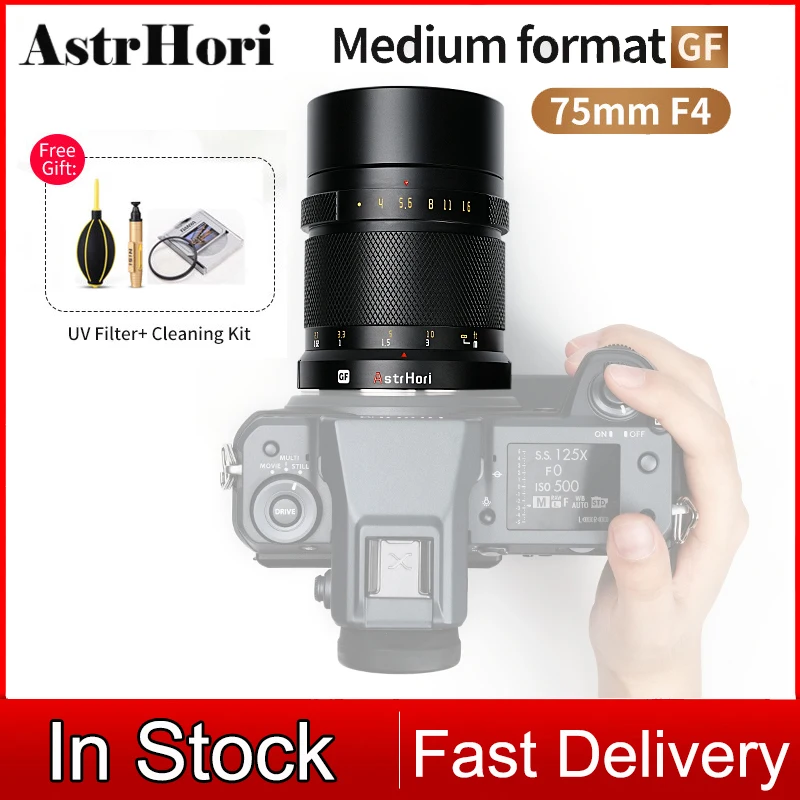 Obiettivo Per Fotocamera Di Medio Formato Astrhori 75Mm F4 Per Fuji Fujifilm Gfx Mount Gfx100S Gfx100 Gfx50S Gfx50R Per Ritratto/Street View