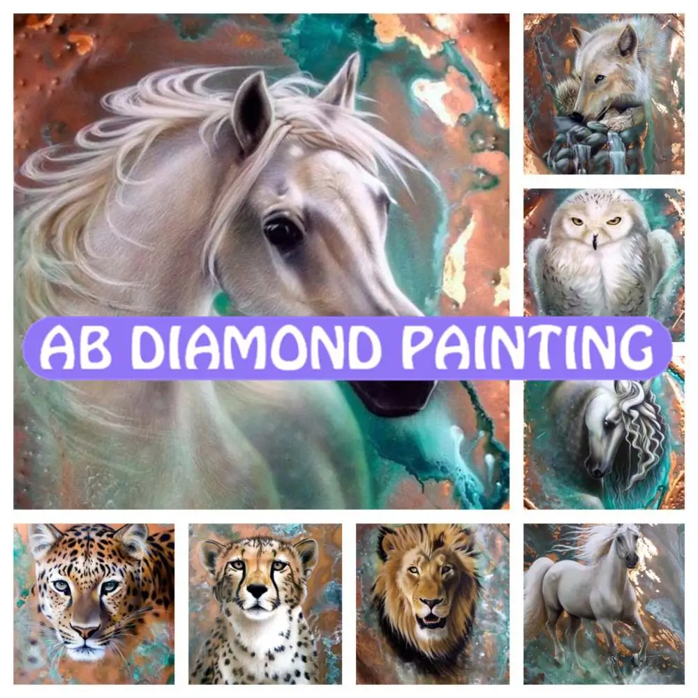 

5D DIY Diamond Painting Animal Lion Horse Wolf Fox Leopard Owl Full Drill Embroidery Rhinestones Mosaic Handmade Artwork