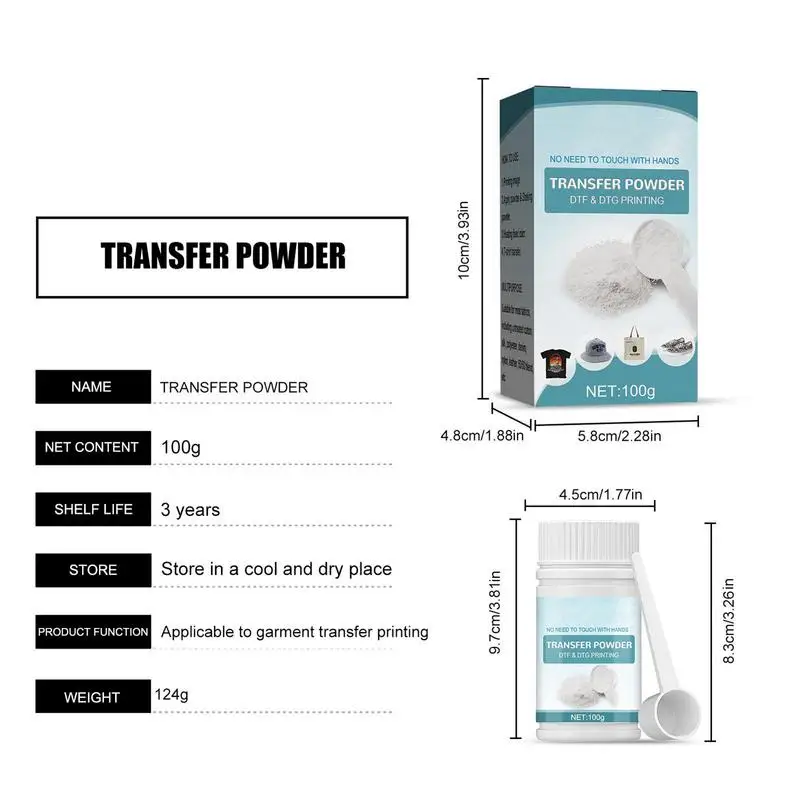 100g DTF Powder Waterproof White Digital Transfer DTG Pretreat Powder For Most Fabric DTF & DTG Hot Melt Adhesive Powders dtf powder