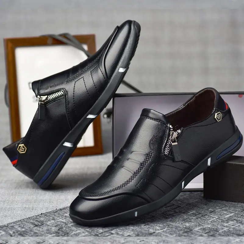 New Black Shoes Men Loafers Breathable Soft Moccasins Man High Quality Casual PU Leather Boat Shoes Men Flats Male Driving Shoes