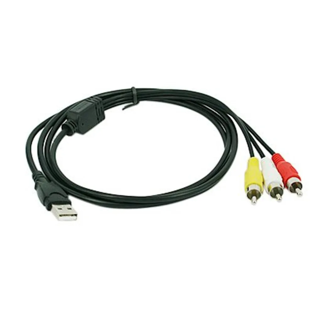 Usb To 3 Rca Phono Red White Yellow Cable Av Audio Video Lead Universal -  Audio & Video Cables - AliExpress