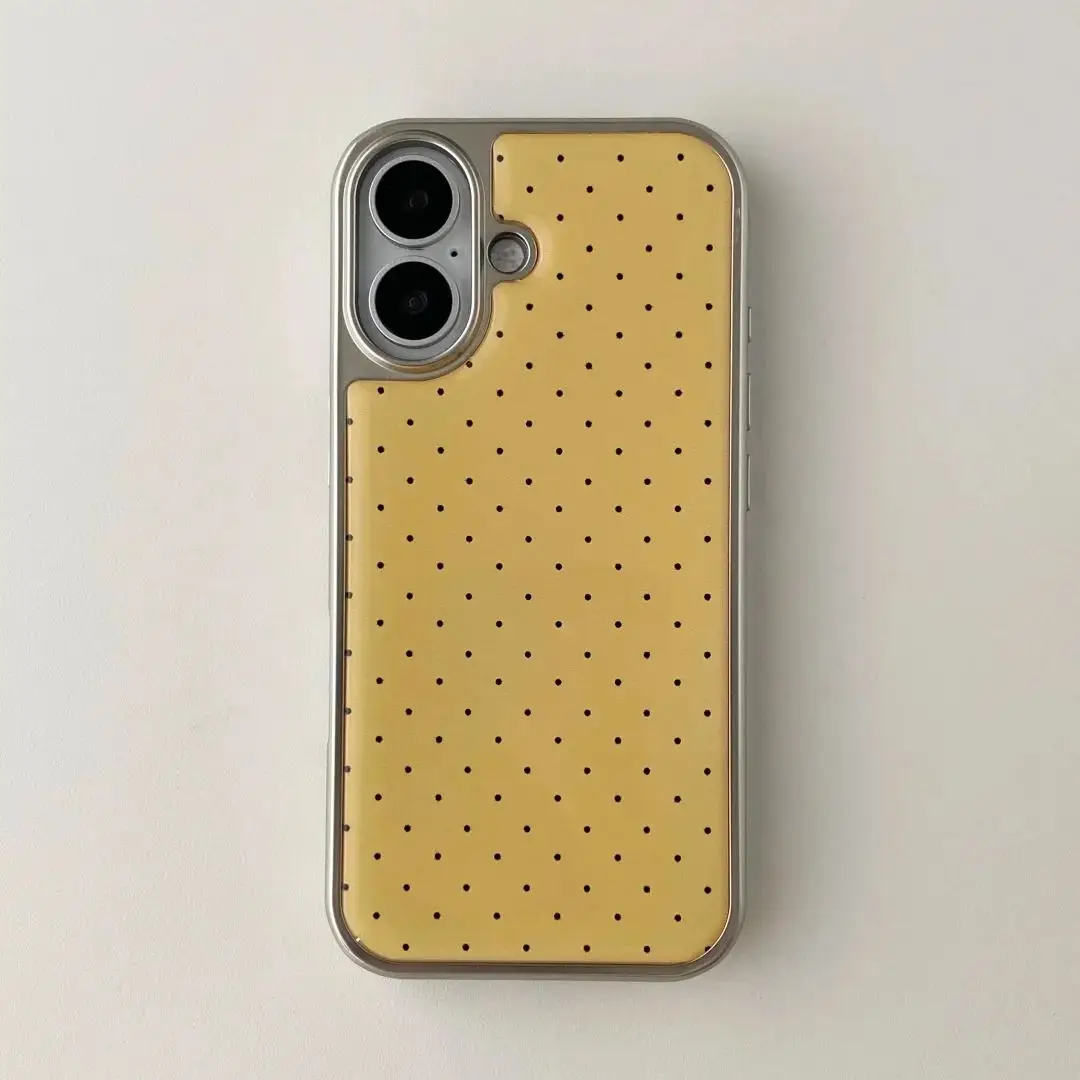Yellow Background Black Polka Dot Minimalist Cute Phone Case