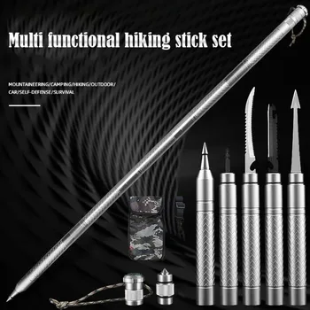 Professional Multi-Function Mountaineering Stick – Metal Hiking & Self-Defense Survival Tool for Camping & Travel 1
