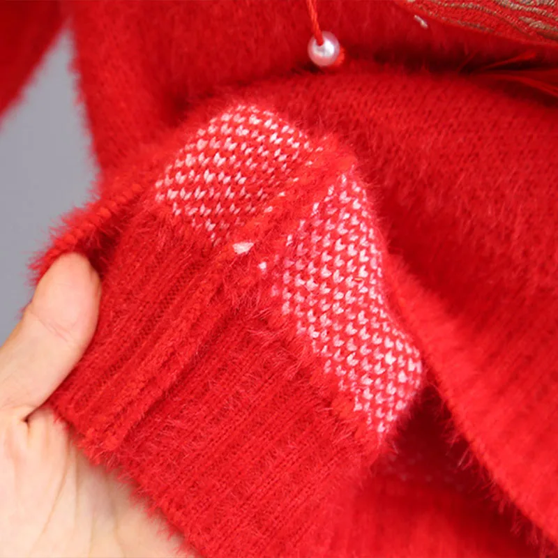 여아용 중국 드래곤 스웨터, 전통 술 디자인, 푹신한 플록 니트 의류, 따뜻한 어린 소녀 상의, GY12161, 신상