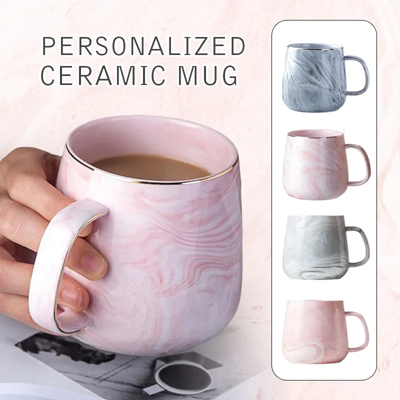 

Nordic Style Marble Ceramic Coffee Mugs Tea Cup Breakfast Milk Lover's Gifts Breakfast Cup New Creative Personality Mug