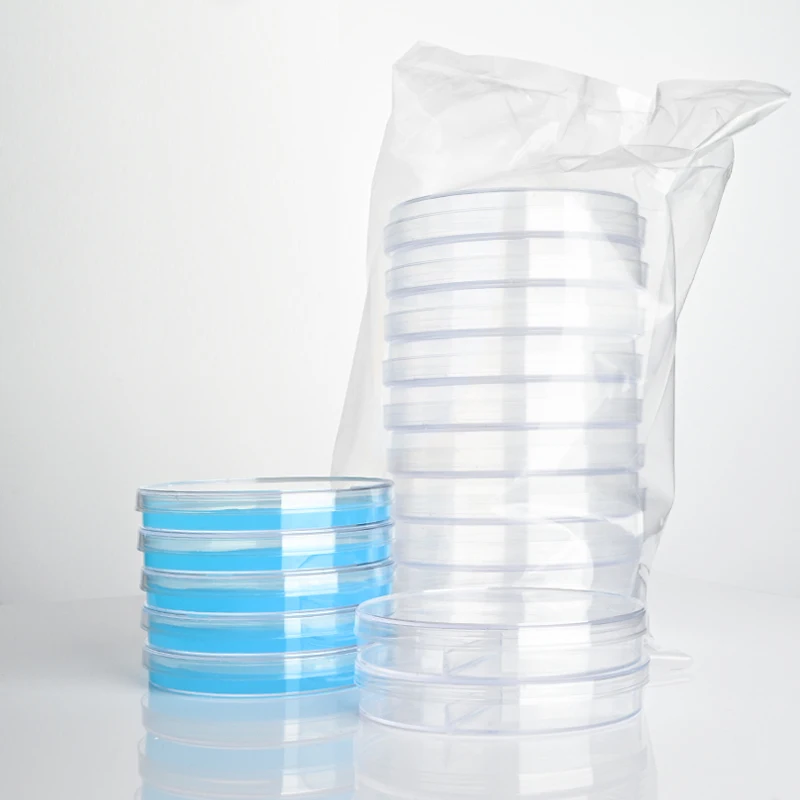 Blood Plate Culture Petri Round Disposable Petri Dish Growth Medium PE Sterile Dishes Plates Labs diameter 90mm 10Pcs