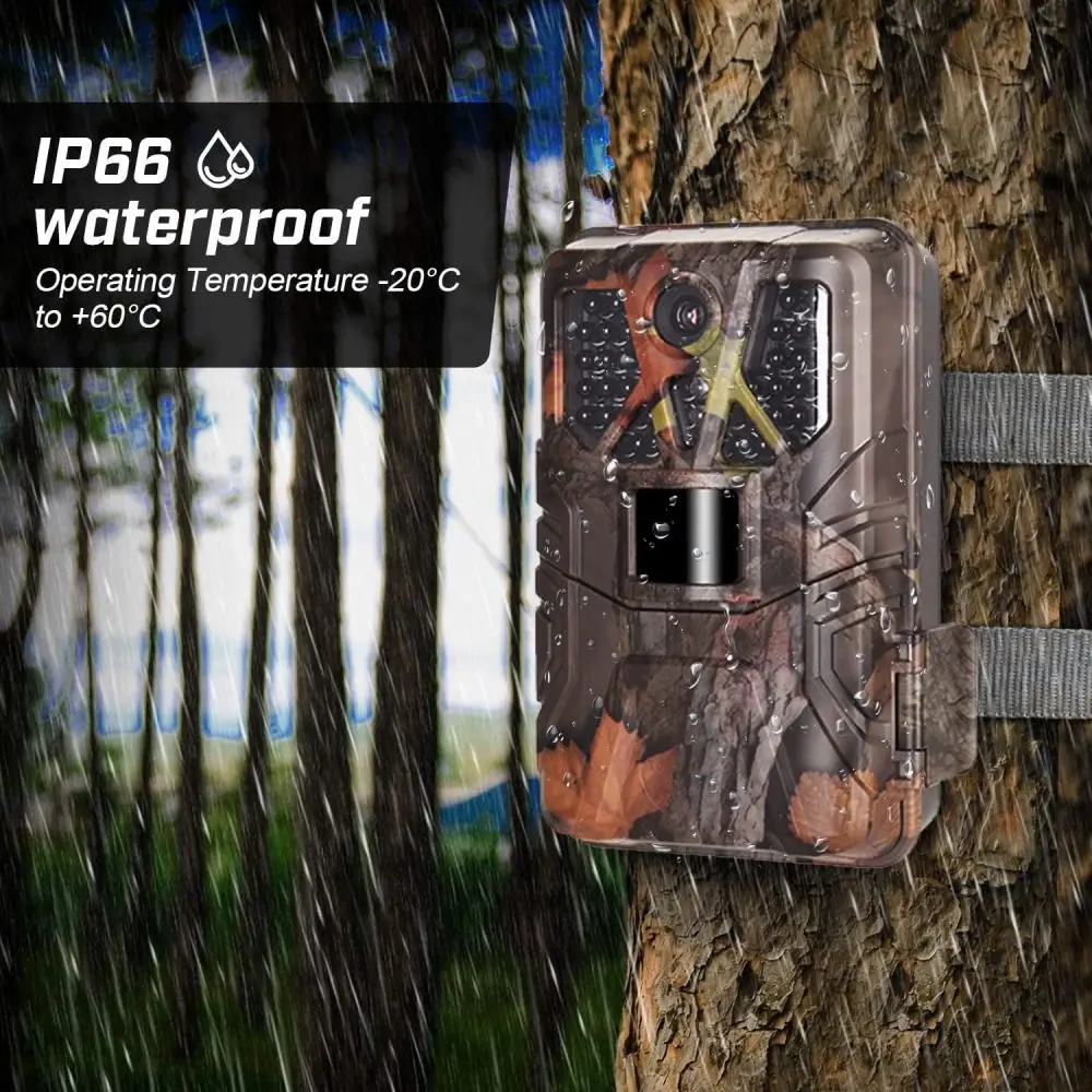 Outdoor Wildlife Infrared Camera 36MP 4k Trail Night Vision 0.2s Motion Activated Waterproof Garden Wildlife Trap Wide Angle Cam 5