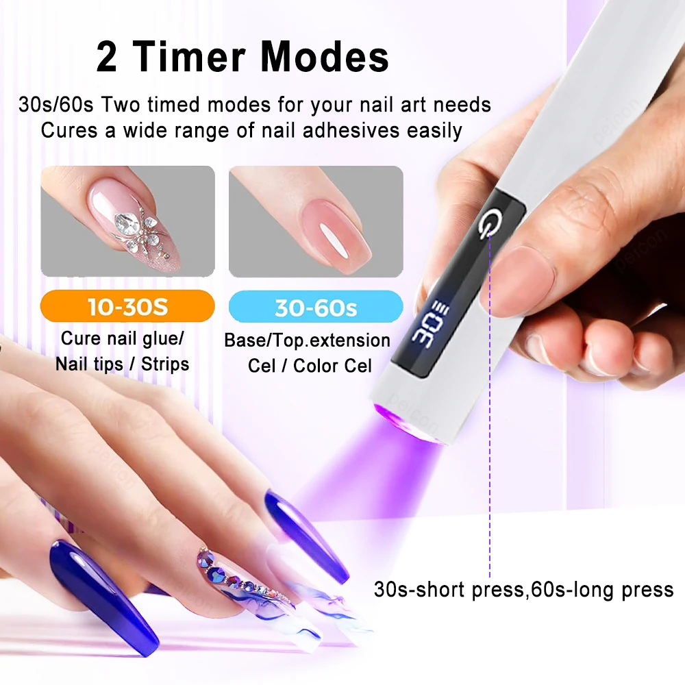 UV LED 젤 네일 램프, 무선 UV 램프(스탠드 포함), 휴대용 미니 UV 네일 라이트, 빠른 건조 네일 아트 도구