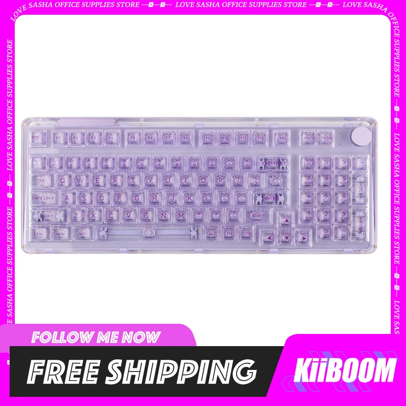 

Kiiboom Phantom 98 98-key Hot-swappable Usb-c Wired/bluetooth5.0/2.4ghz Wireless Acrylic Gasket Mechanical Keyboard