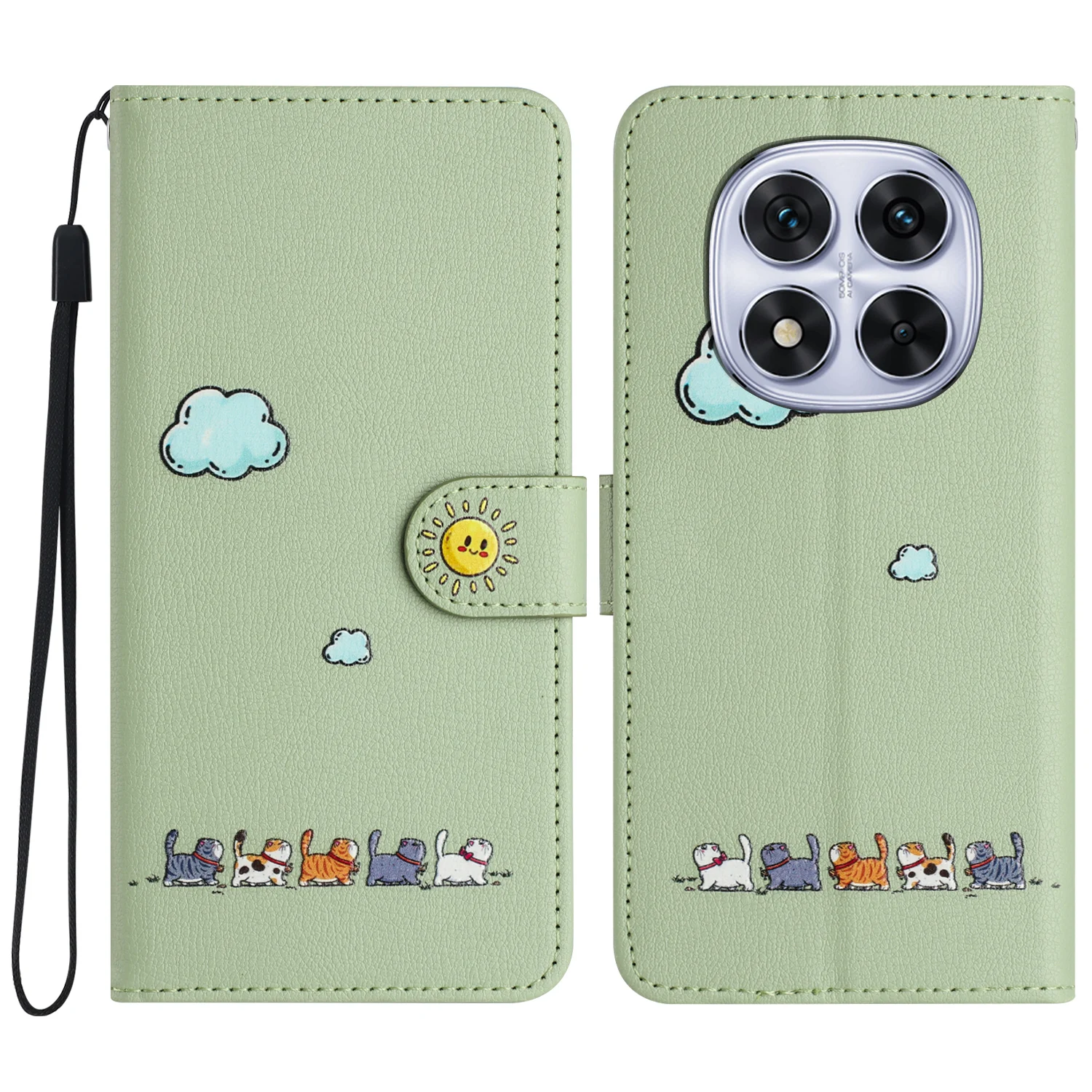 Elegant Leather Flip Wallet Case with Kickstand and Card Holder