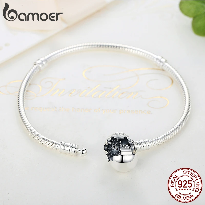 BAMOER TOP SALE Authentic 100% 925 Sterling Silver Snake Chain Bangle &  Bracelet for Women Luxury Jewelry 17-22CM PAS902 - AliExpress