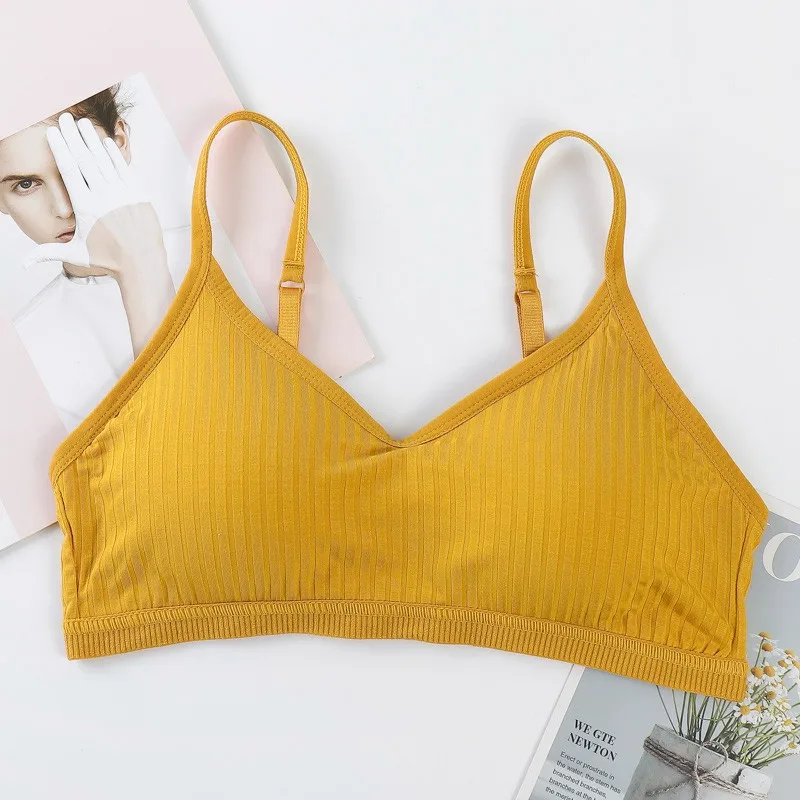 Summer Girls Sexy Bra Thin Strap Tank Crop Top Tube Tops Padded Bra Female Sports Underwear Bralette Soft Wireless Brassiere