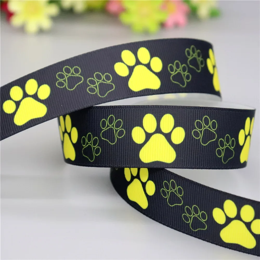DUWES 50 야드 스코티시 테리어 개 발 인쇄 그로스그레인 리본 액세서리, 머리 장식 칼라, DIY 바느질 공예 D2589