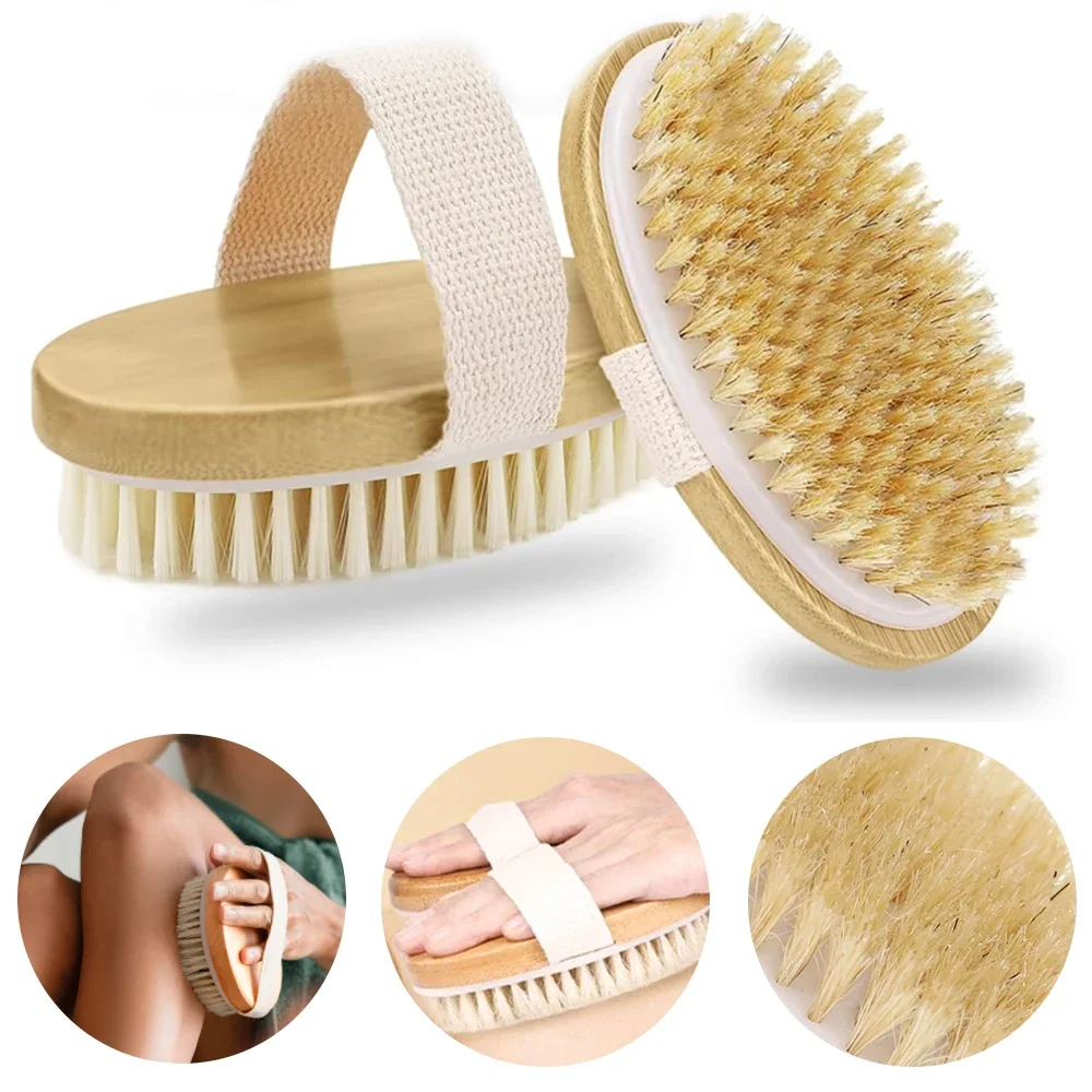 Exfoliating Shower Brush Exfoliating Scrubber Exfoliating Shower Scrubber Exfoliating Bath Brush Shower Scrub Mitt Skin Exfoliating Cloth Exfoliating Brush 1PC Wet and Dry Body Brush with Soft Bristles Improve Circulation Shower Body Scrubber Skin