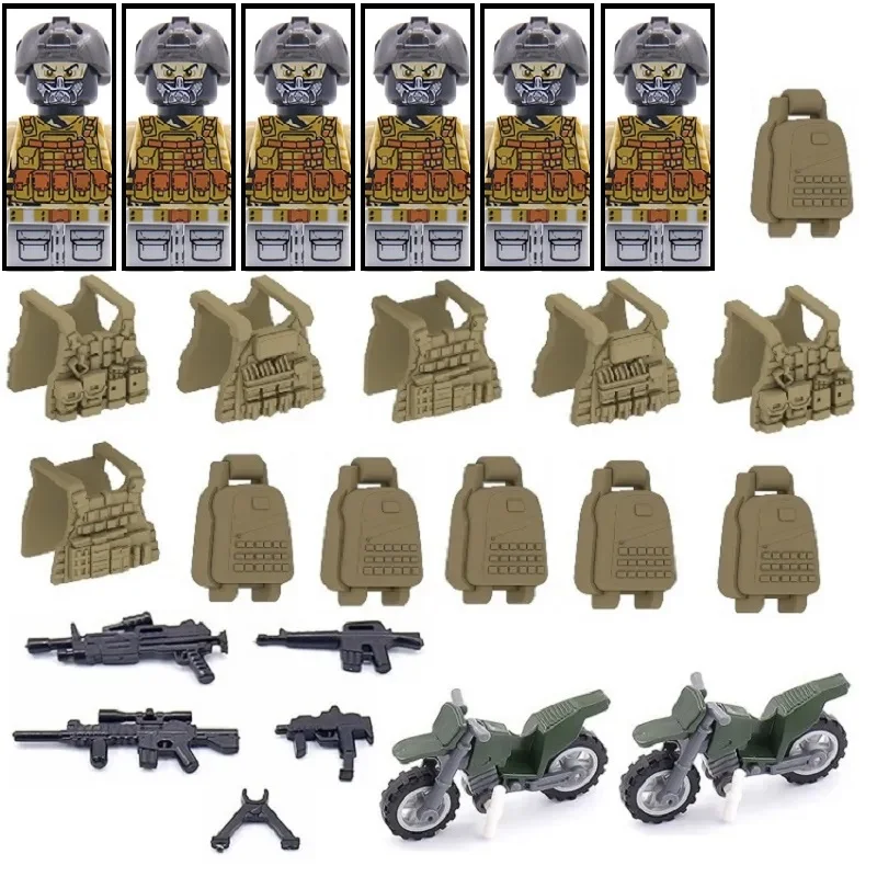 Armi Militari Forze Speciali Mini Action Figures Swat City Police Teste Moderne Soldato Pistola Moc Army Building Block Giocattoli In Mattoni
