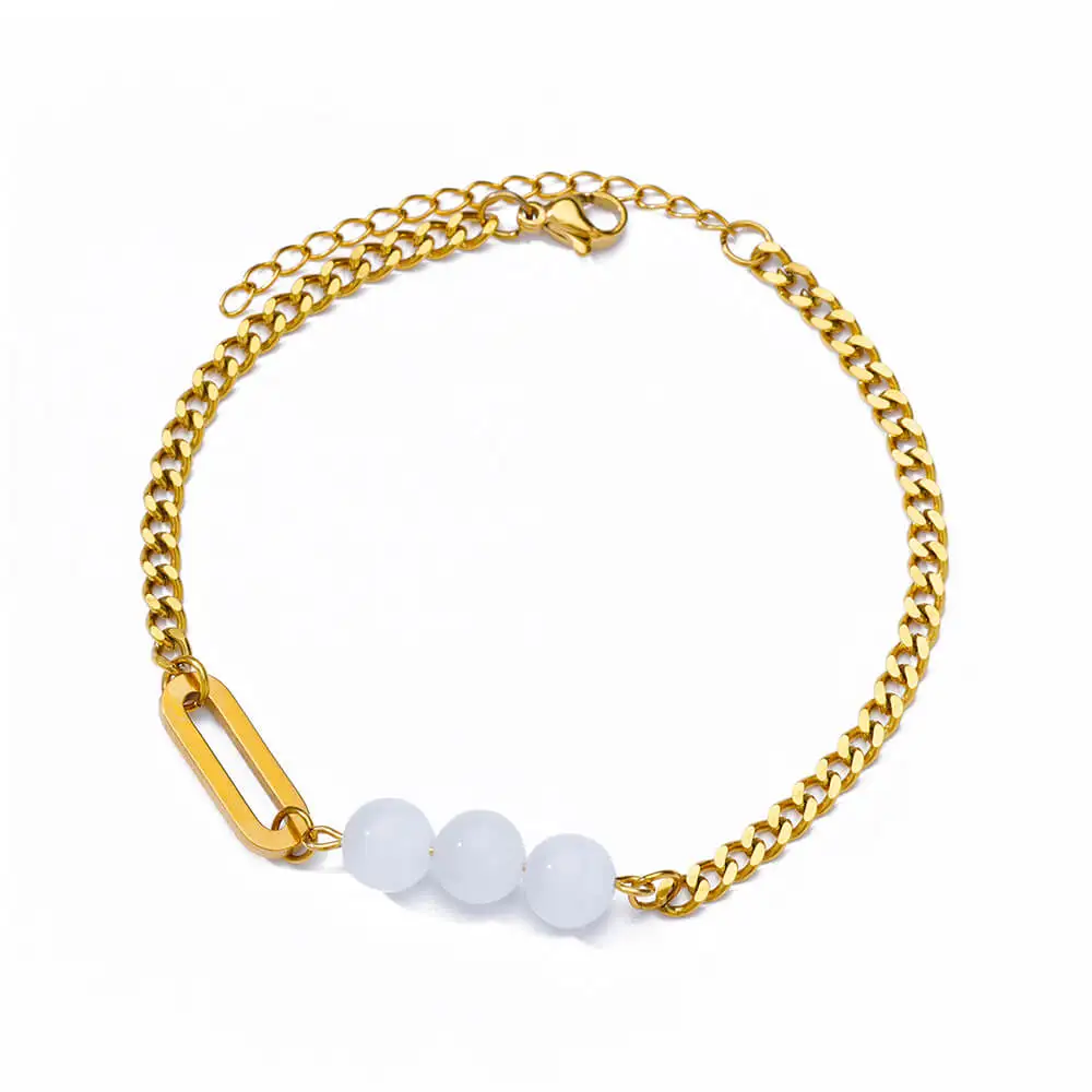 LONYOO Bracciale Occhio Di Allah In Acciaio Inossidabile Con Strass - Bangle Placcato Oro 18k, Regalo Donna Con Sacchetto Di Velluto - 4