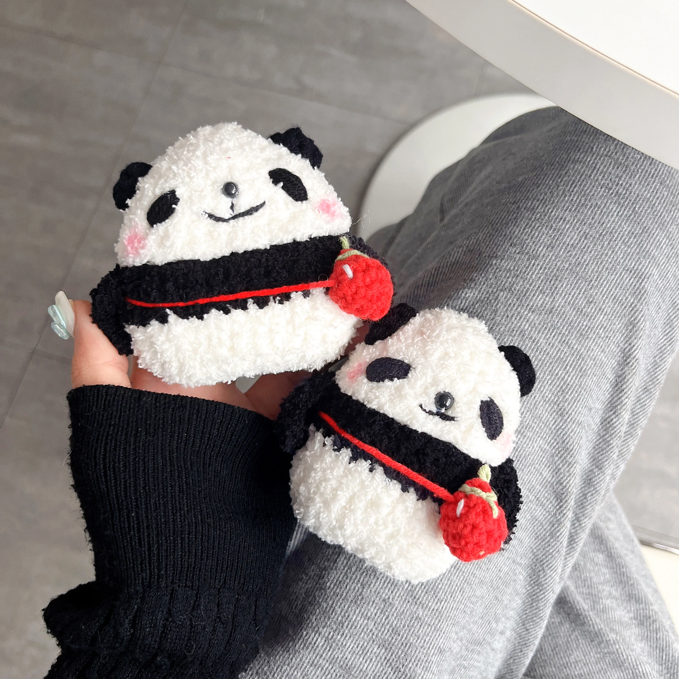 Custodia Per Auricolari 3D Cute Plush Panda Per Airpods 1 2 3 Pro2 Custodie Protettive Cuffie In Silicone Cover Di Ricarica