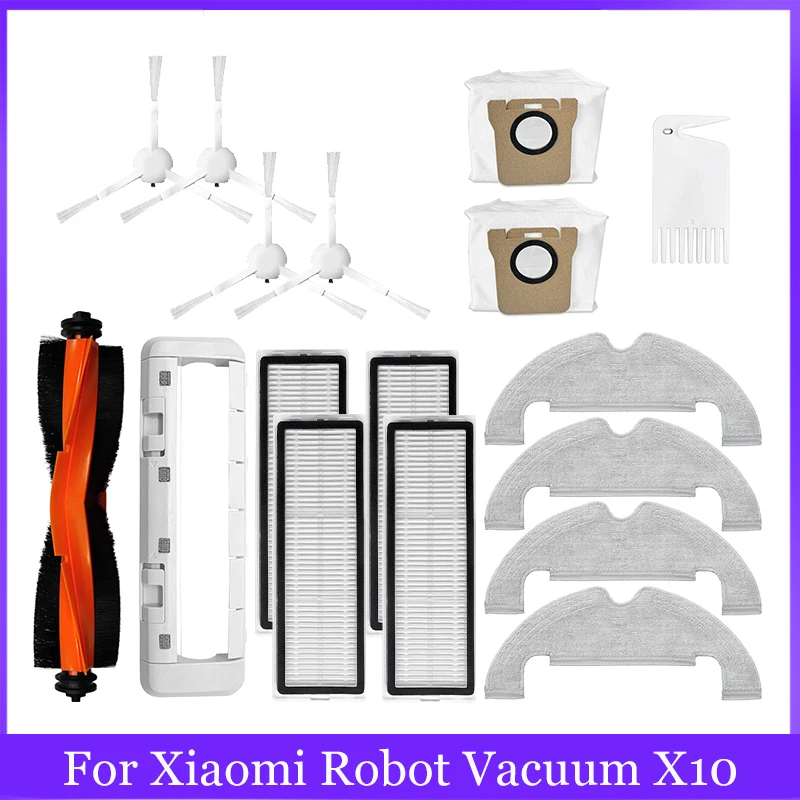 Enhanced Robot Vacuum Cleaner Replacement Parts Kit - Includes Main Brush, Side Brush, HEPA Filter, Mop Cloth, Dust Bag, and More Accessories