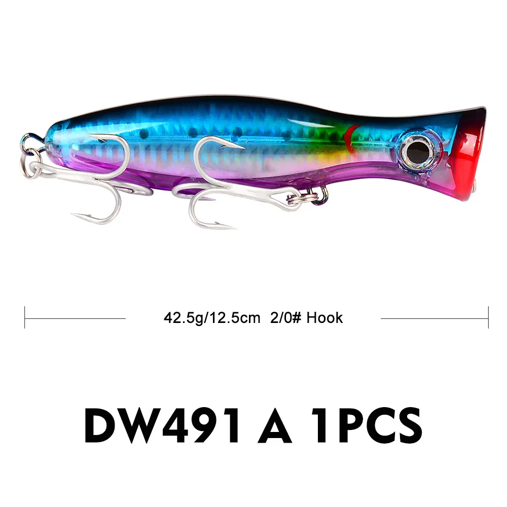 1 stücke Große Popper Wobbler Fest Isca Künstliche Topwater Angeln Locken Totale Crankbait Angeln Köder Pike Bass Lure 43g 13cm – Detail 4