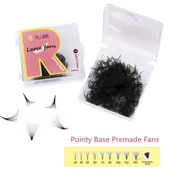 RUJADE Pointy Base Premade Lash Extensions Fans Sharp Stem Pre Made Fans Russian Volume Eyelash Loose Fan Fuax Mink Mix Trays