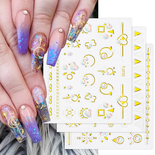 Stickers Nails Water Flowers  Sticker F Nail Flowers Design - 3d Flowers  Design Nail - Aliexpress