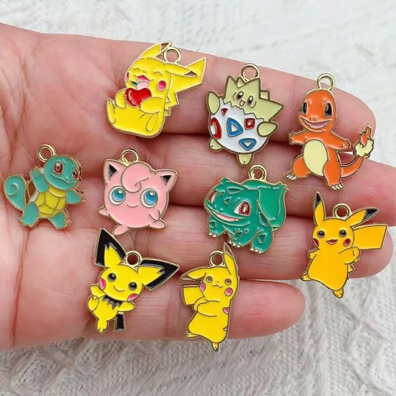 

10PCS Pokémon Pikachu Cartoon Characters DIY Accessories Necklace Small Pendant Hanging Accessories Handmade Materials Wholesale