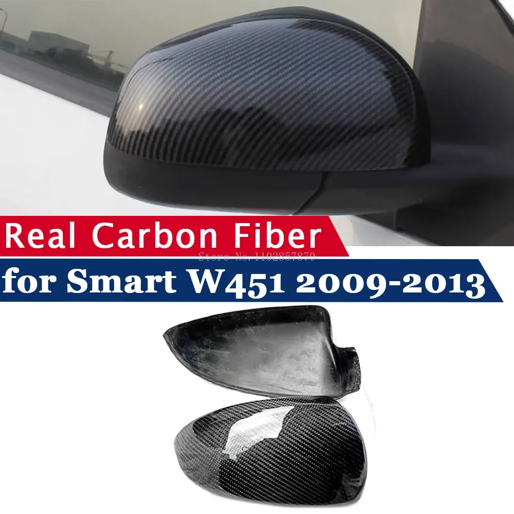 

Rearview Mirror Cover for SMART Fortwo W451 2009 2010 2011 2012 2013 Real Carbon Fiber Side Mirror Shells Add on Case Protector