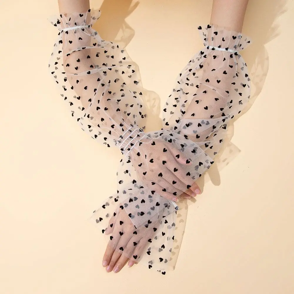 UV Protection Mesh Lace Arm Sleeves Sun Protection Sunscreen Driving Fishing Cycling Sleeves Breathable Arm Warmers