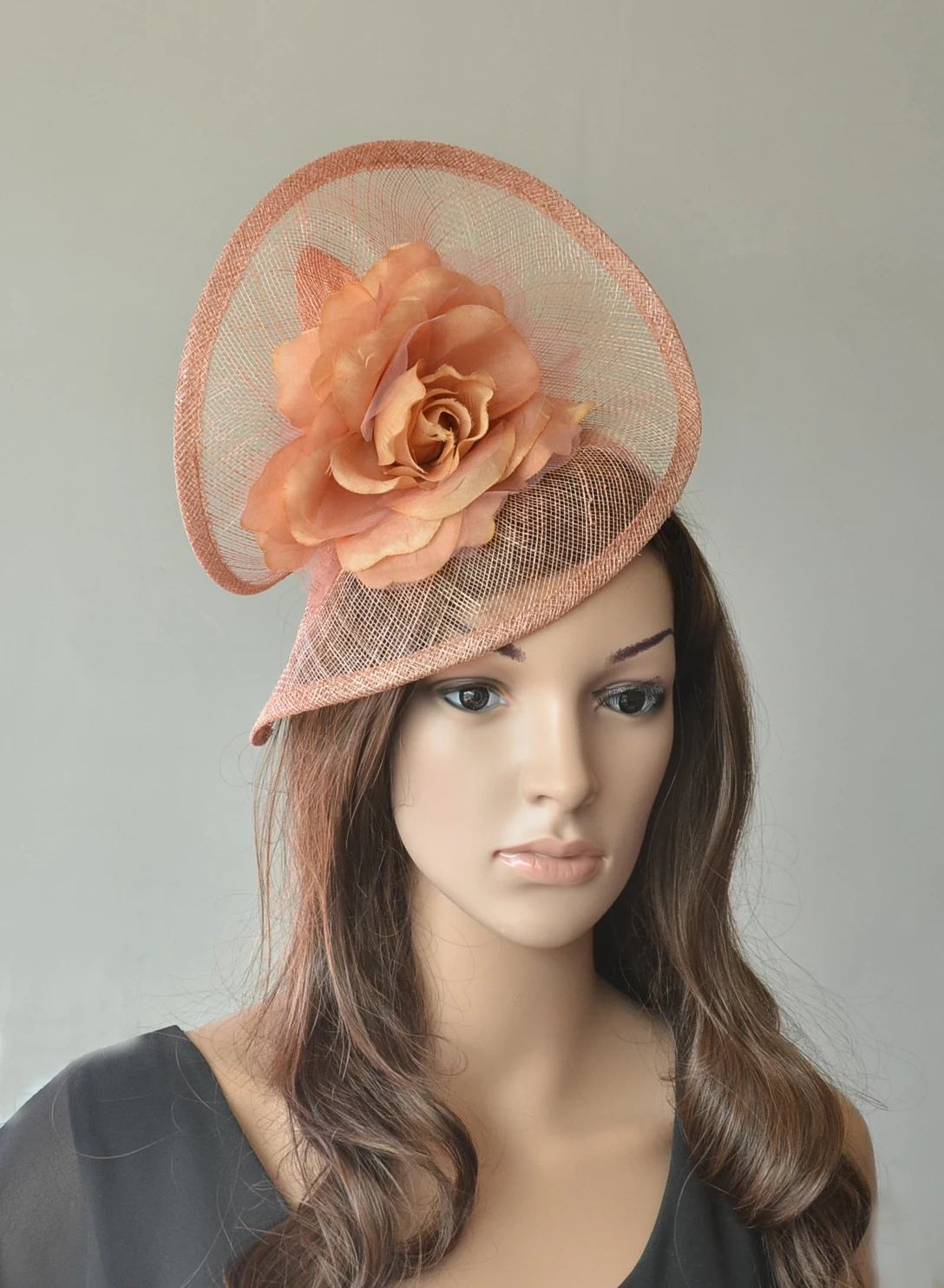 Hot Pink Gold Sinamay Feather Flower Pillbox Hat Fascinator Races Ascot Vtg 5171 