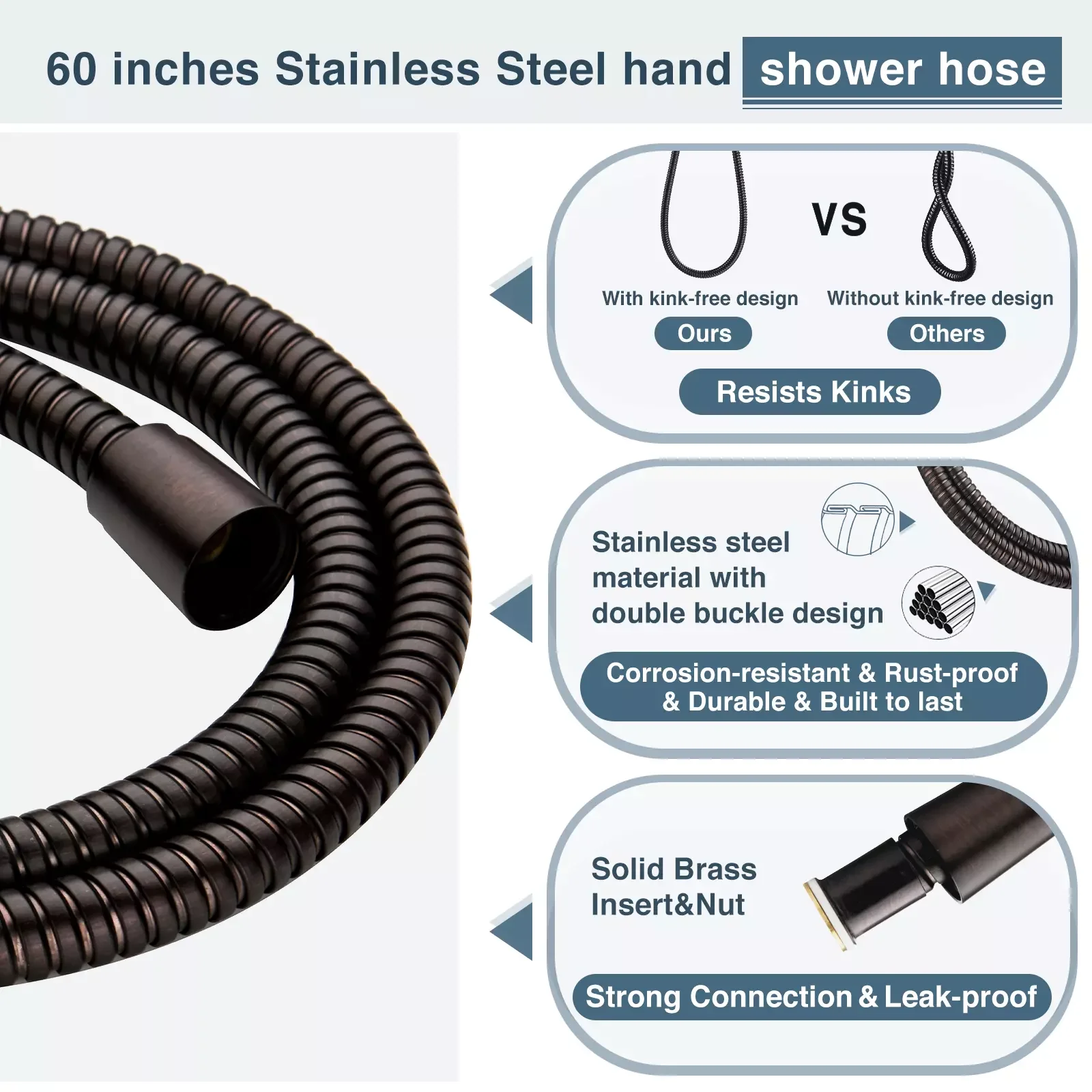 US- Multifunctional rain oil frosted bronze Showerhead PSS3919-06 6