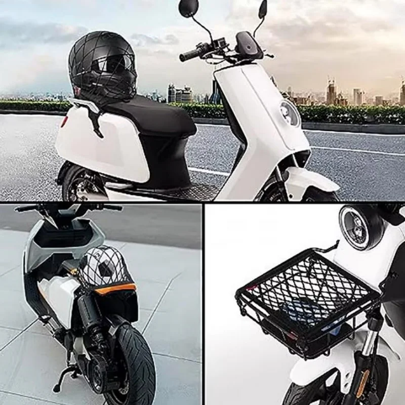 Motorcycle Cargo Net for Helmet Storage 10"X11" with Hooks