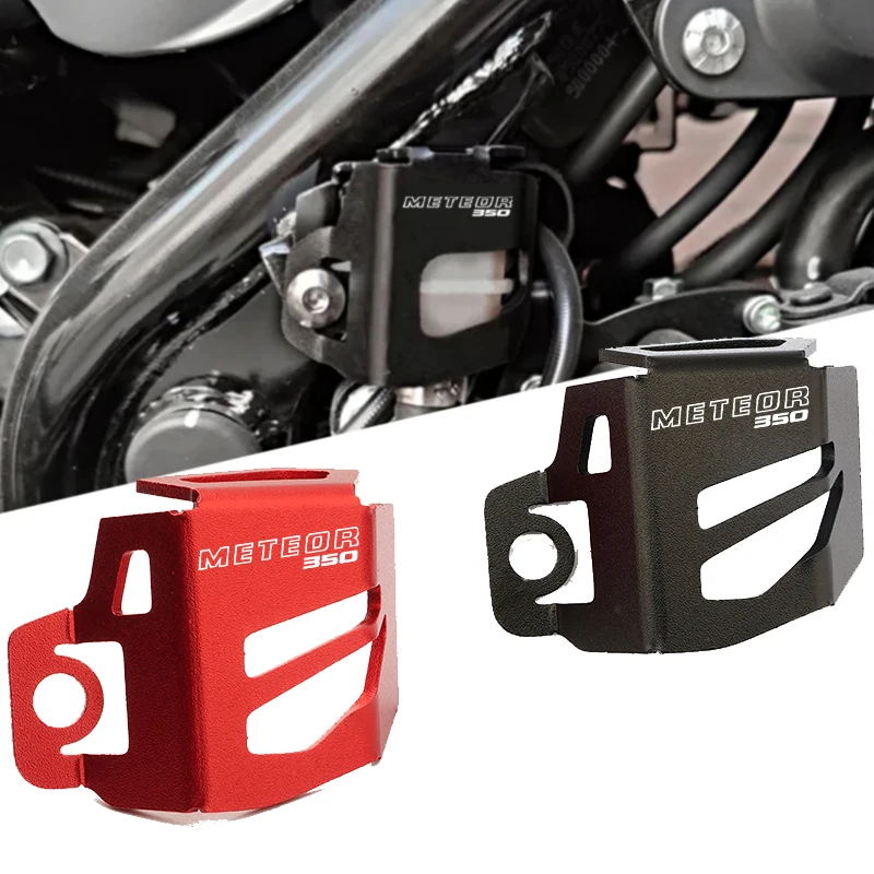 

Новинка для Royal Enfield Meteor 350 2020 2021 CNC задний тормозной насос жидкость резервуар Защитная Крышка Резервуара аксессуары для мотоциклов