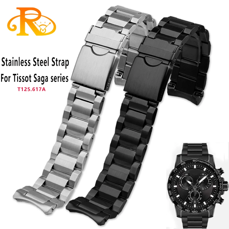Cinturino In Acciaio Inossidabile Da 22Mm Per Cinturino In Acciaio Tissot Speed Dare Black Warrior Serie T125.617 Orologio In Acciaio Di Precisione Cu