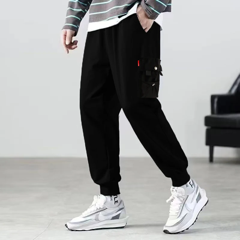 

Trendy American style workwear pants for men's summer thin style 2024 new straight leg tie men's high-end casual pants for sprin